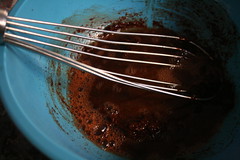 Making chile beer sauce.