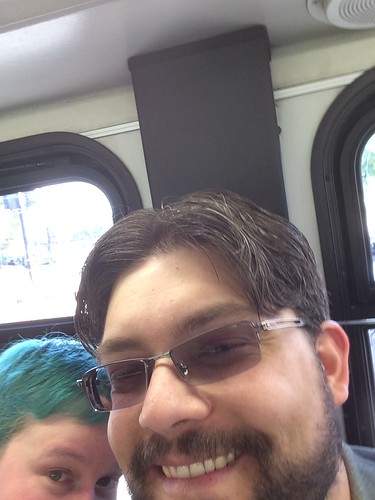 An attempt at a selfie with Bill. He looks good. I am mostly not in the photo.