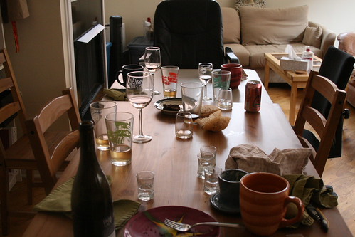 Table, the morning after a few rounds.