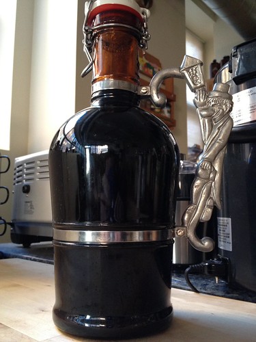 Homebrew in a growler.