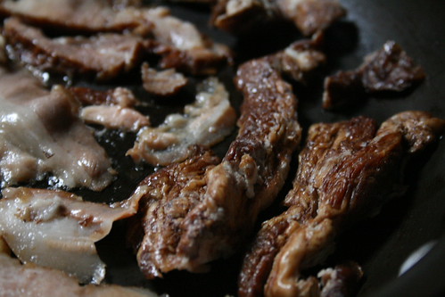 Bacon ends, close up.