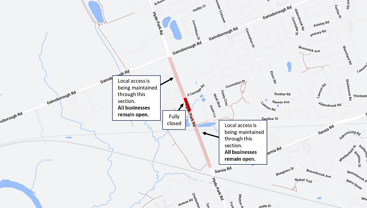 Stretch of Hyde Park Road closing for five days