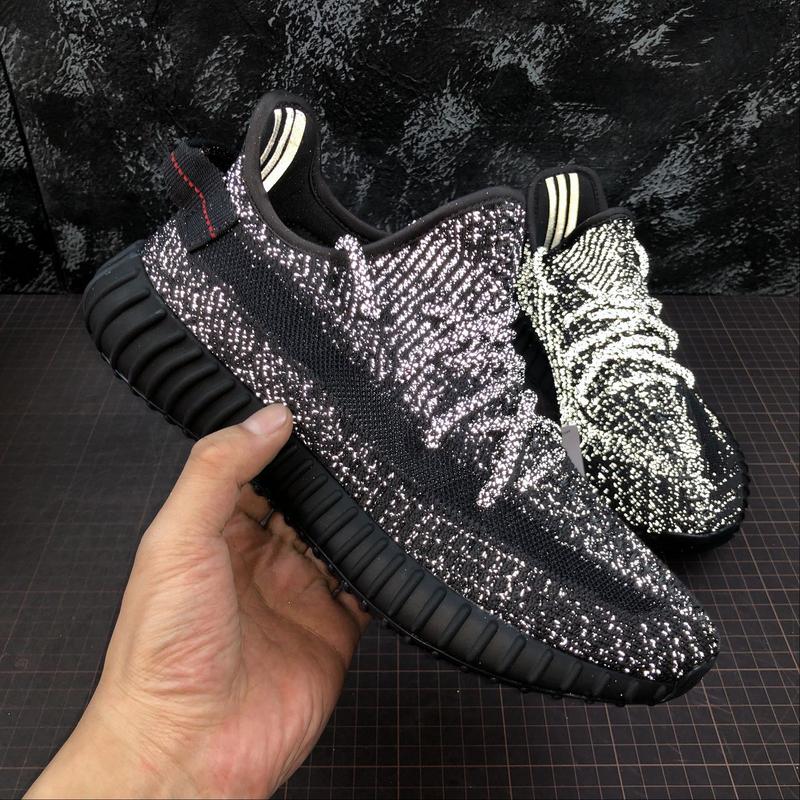 yeezy 350 black reflective