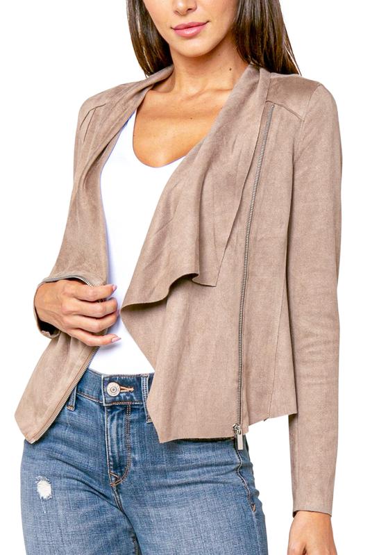 love token faux suede jacket