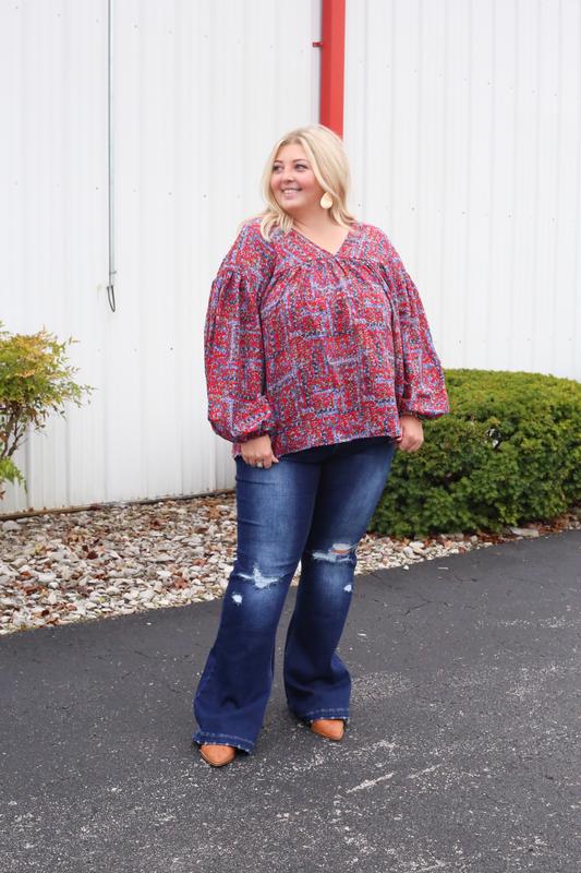 curvy high rise flare jeans