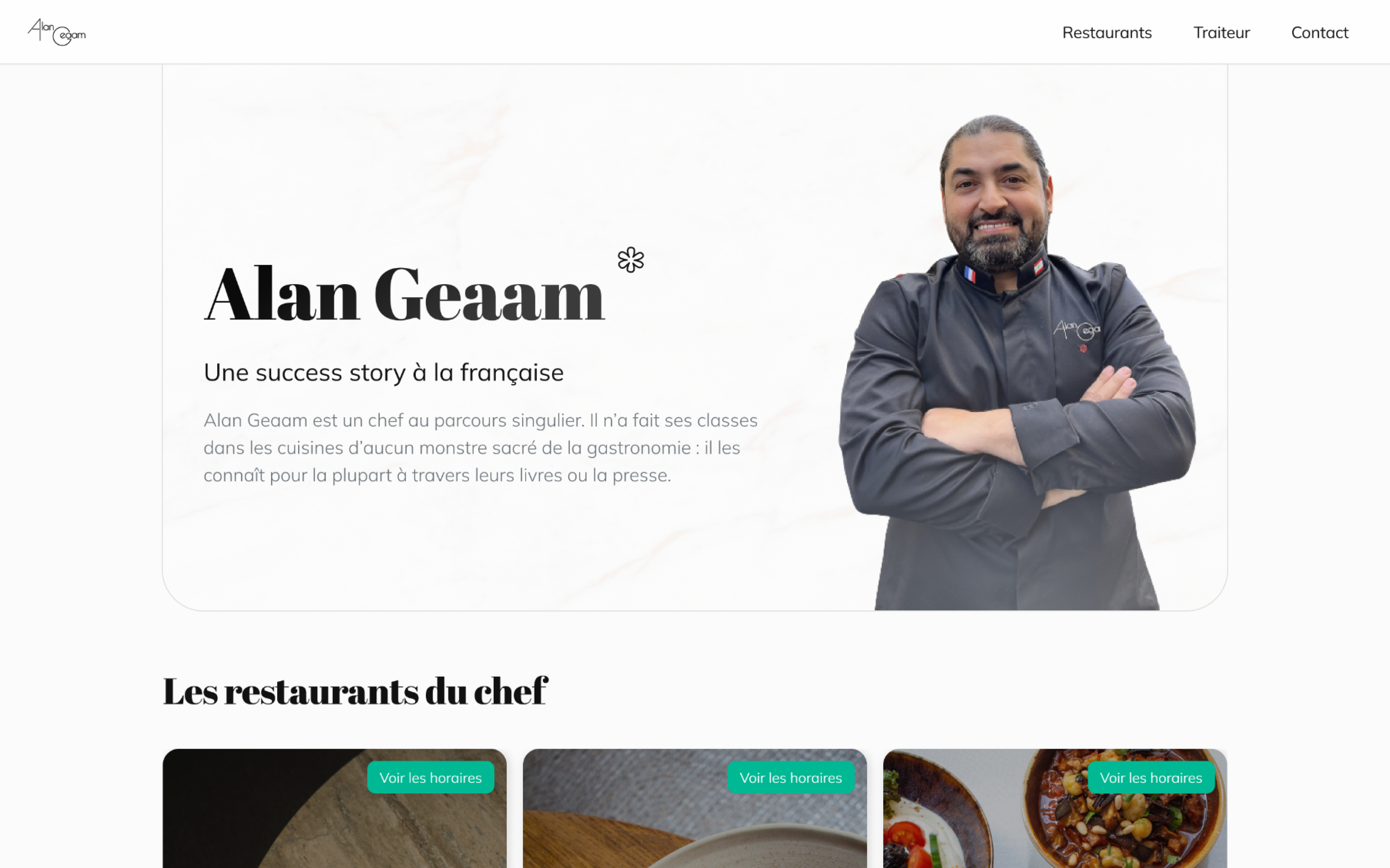 Homepage du nouveau site d’Alan Geaam