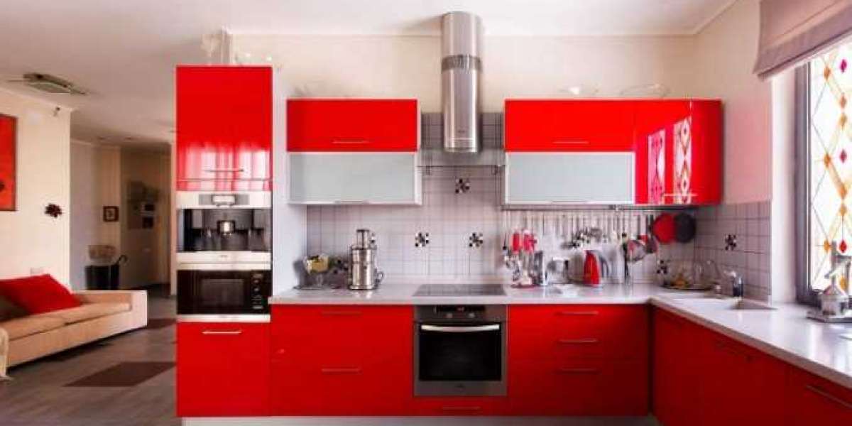 Everything about the red kitchen cabinets