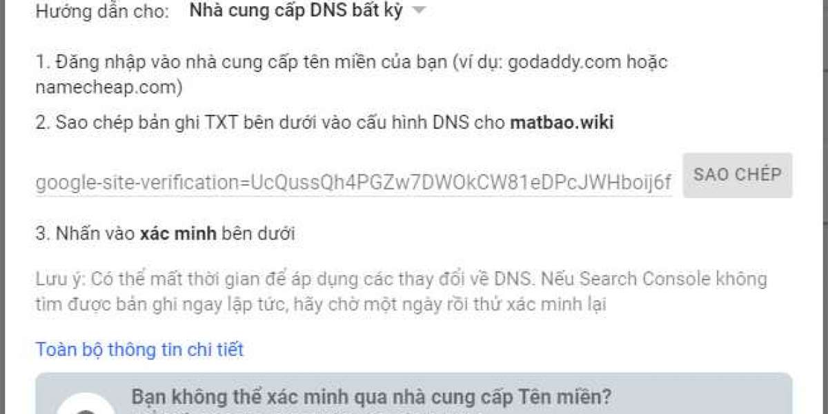 Hướng dẫn xác minh quyền sở hữu tên miền với Google Search Console