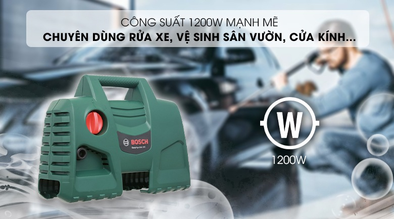 Máy rửa xe mini Bosch dùng mô tơ gì? thông số, phụ kiện và giá bán! - Máy rửa xe Bosch