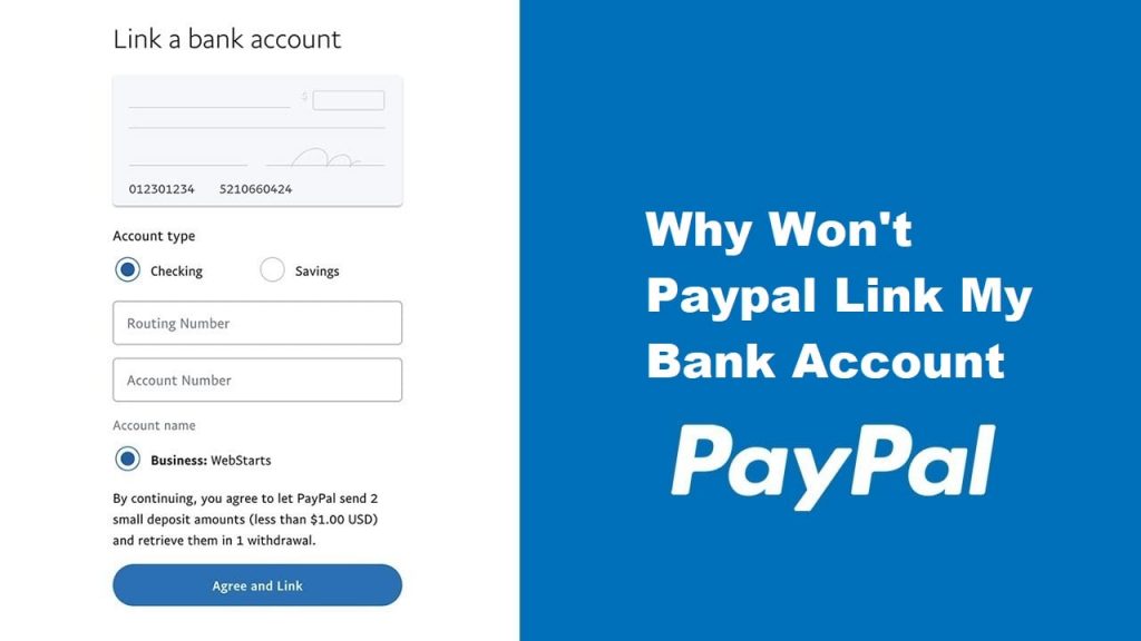 Why can't I link a bank account to my PayPal account?