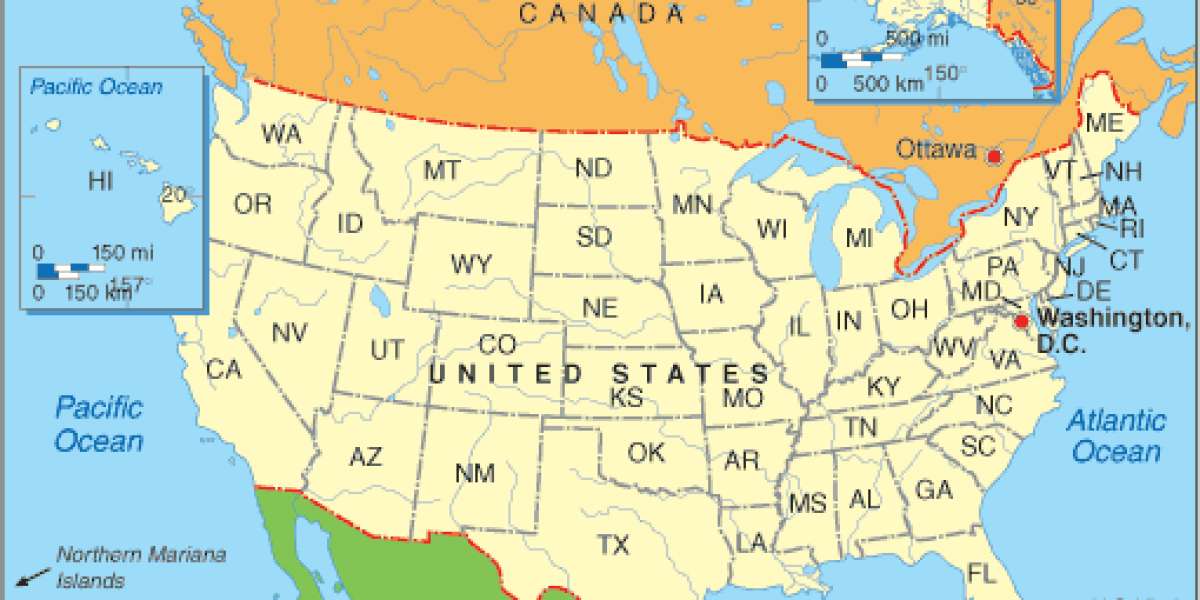 Free map of the 50 states of the United States of America