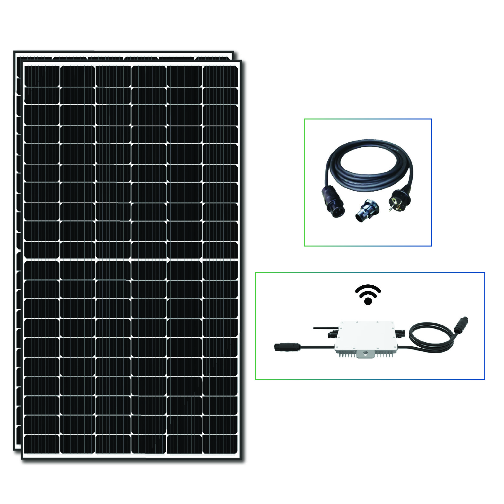 760 W Balkonkraftwerk 600 W Solaranlage Steckerfertig WIFI Smart Mini-PV Photovoltaik Anlage 600 Watt genehmigungsfrei, Schwarz - Stegpearl