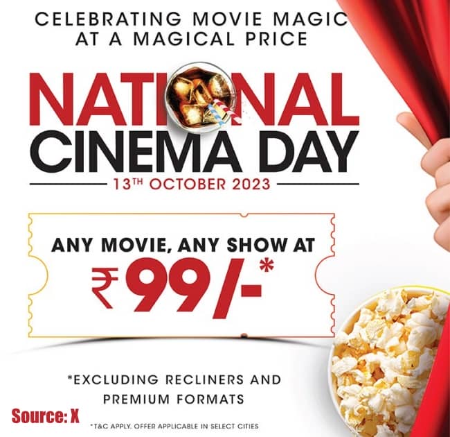 National Cinema Day 2023: Book Movie Tickets for ₹99 on October 13th! - VIT Press