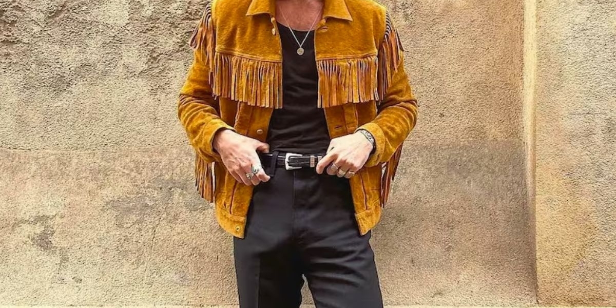 suede western jacket men