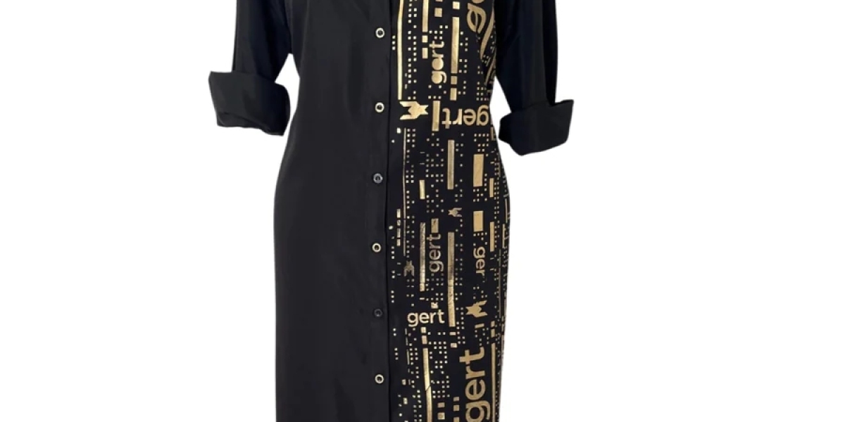 Elevate Your Style with a Black and Gold Shirt Dress