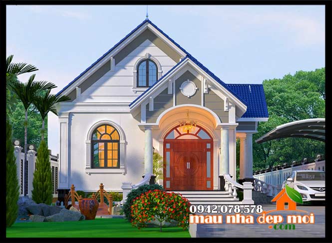 Mẫu nhà vườn đẹp cấp 4 diện tích 170m2 kiến trúc tân cổ