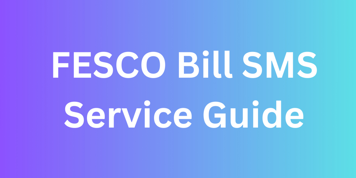 FESCO Bill SMS Service Guide