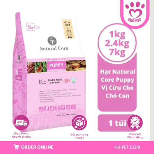 THỨC ĂN HẠT CHO CHÓ CON NATURAL CORE 5A PUPPY VỊ CỪU - NHI PET