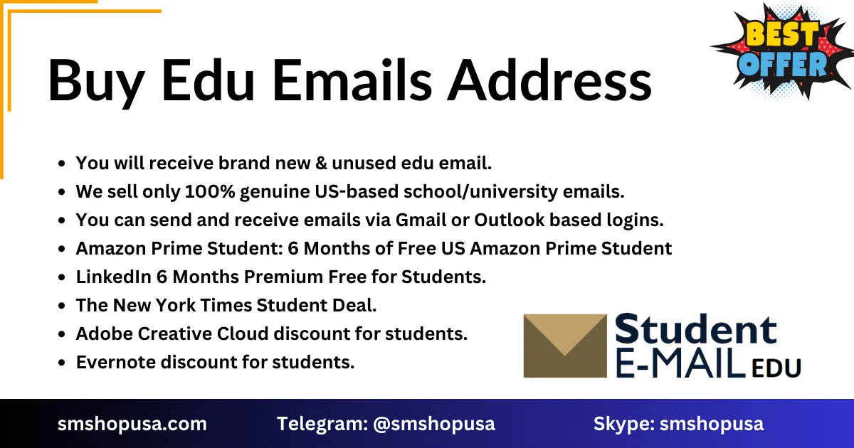 Buy Edu Emails for Exclusive Student Discounts – 100% smshopusa - smshopusa.com