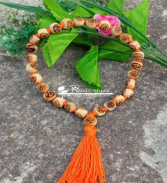 Om Naam 27 Beads + 1 Guru Bead Tulsi Japa Mala